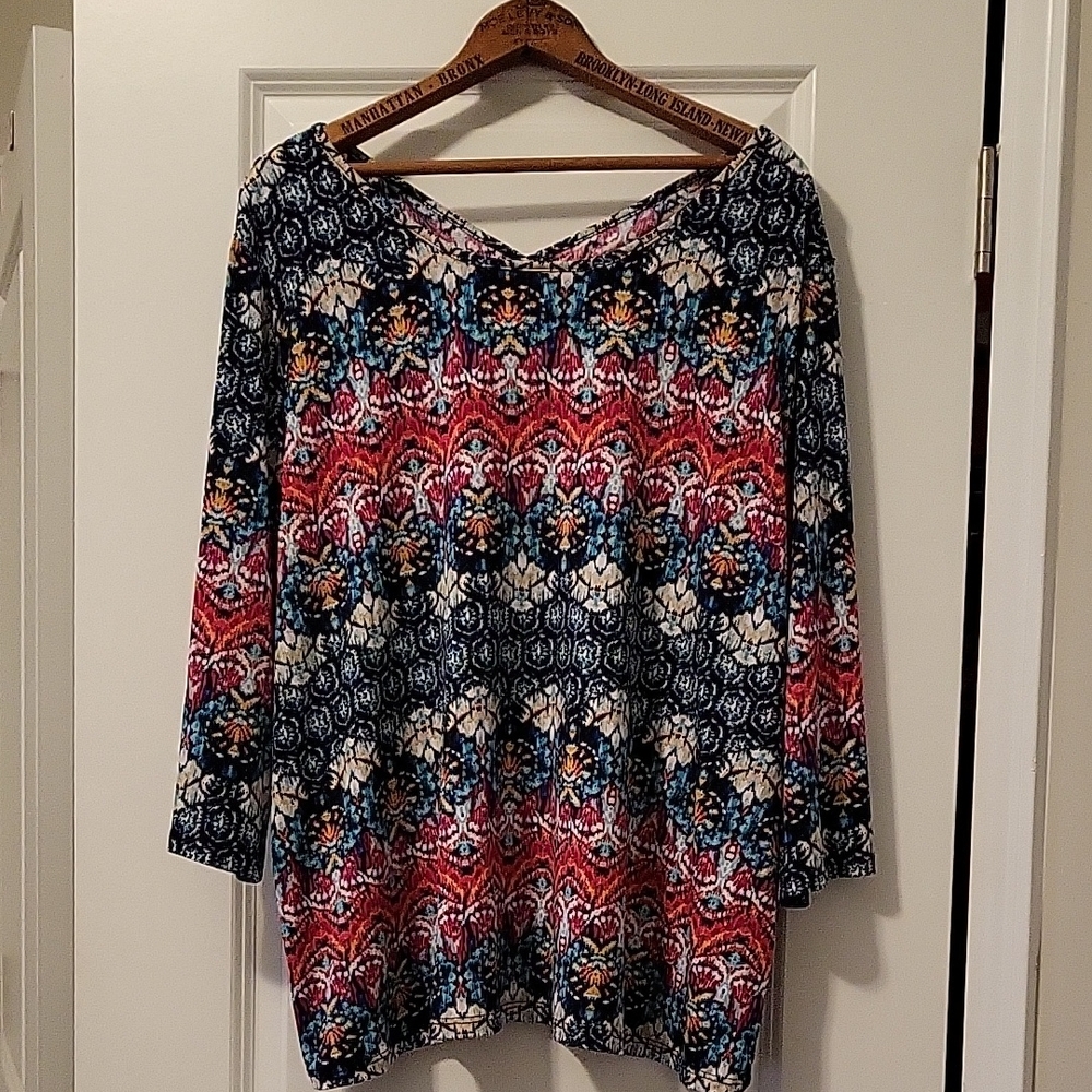 Tribal Multicolor Patterned Long Sleeve Top
